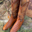 Load image into Gallery viewer, Vintage Handmade Lucchese Boots Ostritch in saddle Color
