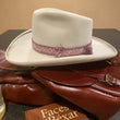 Load image into Gallery viewer, Vintage Texas hatters "HI ROLLER" Beaver Hat with braided vintage frayed ends hat band