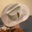 Load image into Gallery viewer, Stetson Hat with JBS Pin and Ribbon Band and Feather