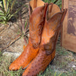 Load image into Gallery viewer, Vintage Handmade Lucchese Boots Ostritch in saddle Color