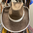 Load image into Gallery viewer, COKER WESTERN Hatters from Fort Worth Texas custom hat with light ribbon hat band and brim ribbon