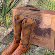 Load image into Gallery viewer, Vintage Handmade Lucchese Boots Ostritch in saddle Color