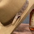 Load image into Gallery viewer, Vintage Texas hatters Cowboy Rancher “Rattlesnake Hat Band w/ Rattle”