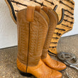 Load image into Gallery viewer, Vintage Tony Lama Ostritch boots in Peanut Color