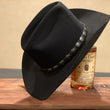 Load image into Gallery viewer, Stetson Hat Black Western with Small Buffalo Nickel Leather Band