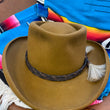 Load image into Gallery viewer, Vintage Texas hatters "HI ROLLER" Beaver Hat with horse hair hat band - color WHISKEY