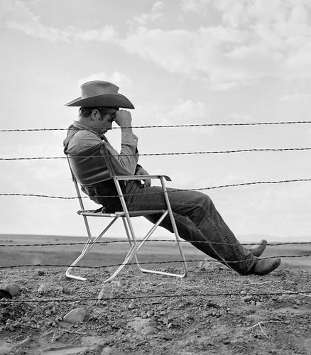 James Dean on the set of GIANT