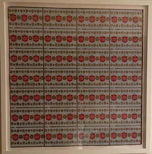 TEXAN ANDY WARHOL - Framed Lone Star Can Vintage UNCUT Sheet
