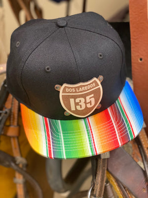Dos Laredos I35 Interstate Leather Patch Colorful Sarape Baseball Snapback Hat