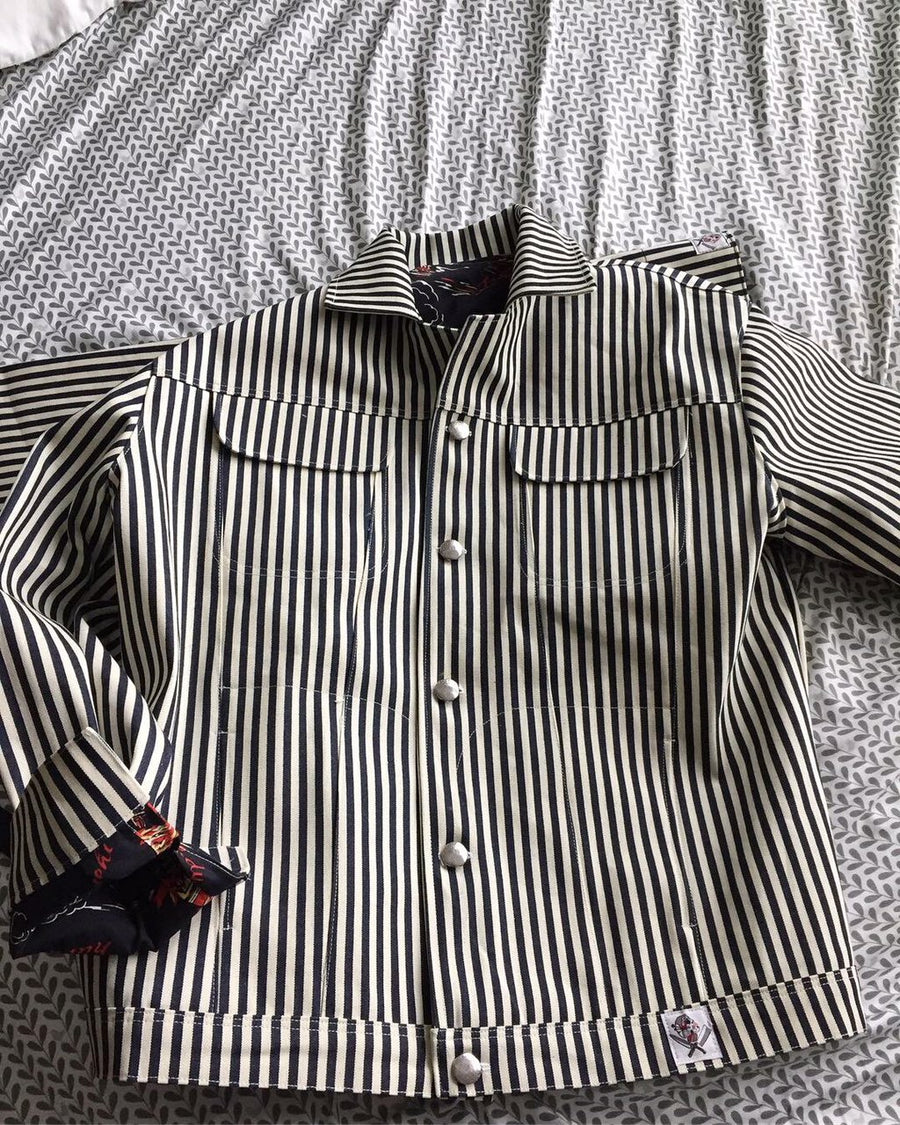 "El blanco diablo" denim jacket pinstripe (rare)