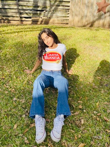 Womens Vintage Carta Blanca Cerveza Shirt Medium