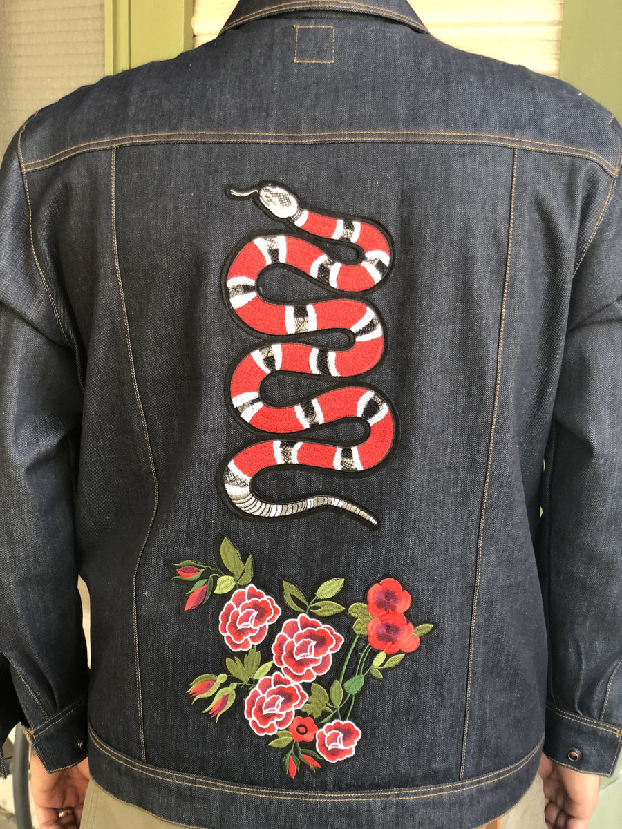 “SELF MADE” PATCHED UP DENIM JACKET
