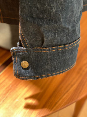 Eat Dust Denim Jacket - used and embellished with Dos Laredos Brand Patch