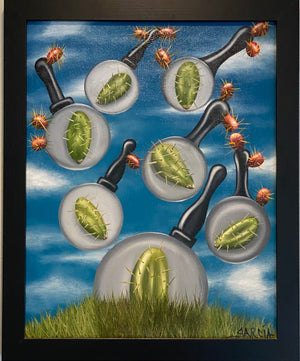 Framed "Sartenes y Nopales" Original Painting by Antonio Garcia