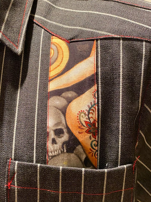 Denim and Day of The Dead Accents Gauyabera