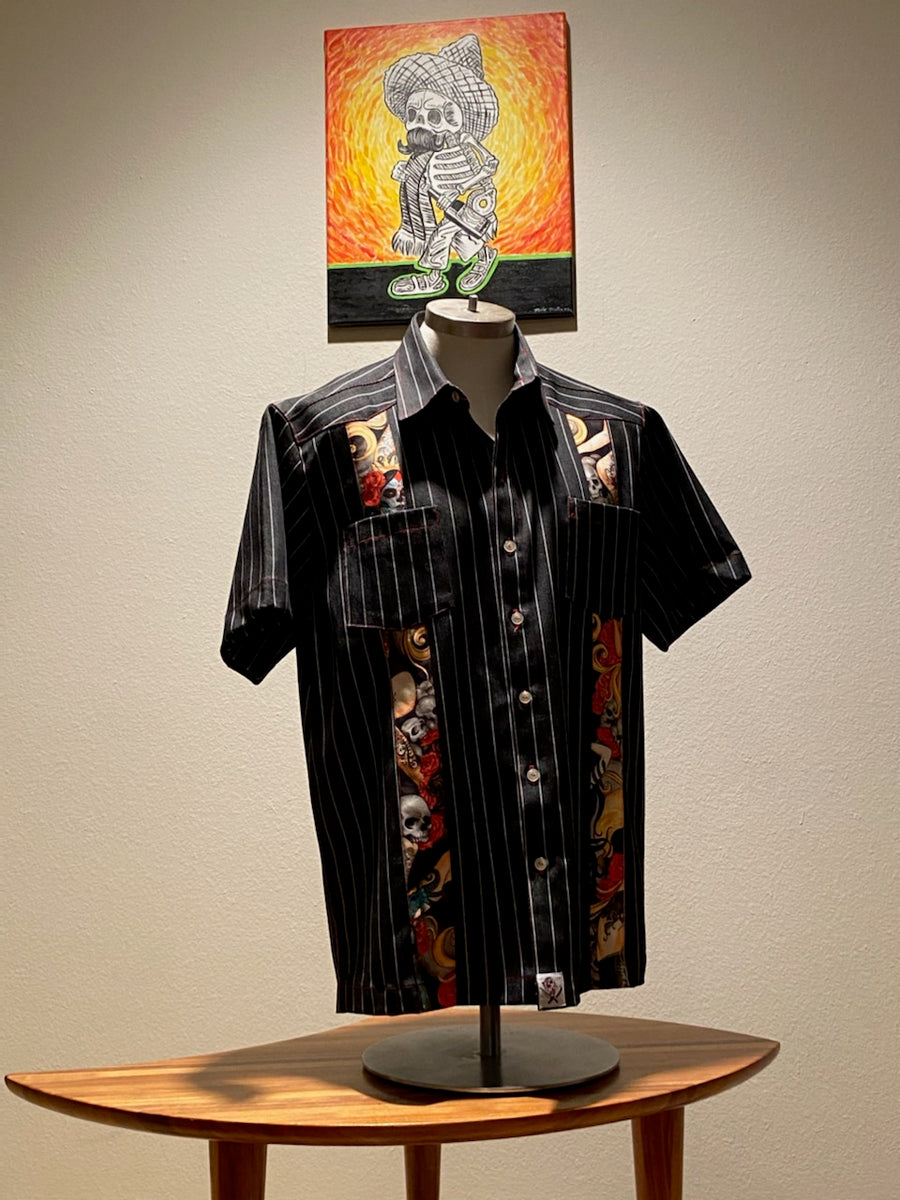 Denim and Day of The Dead Accents Gauyabera