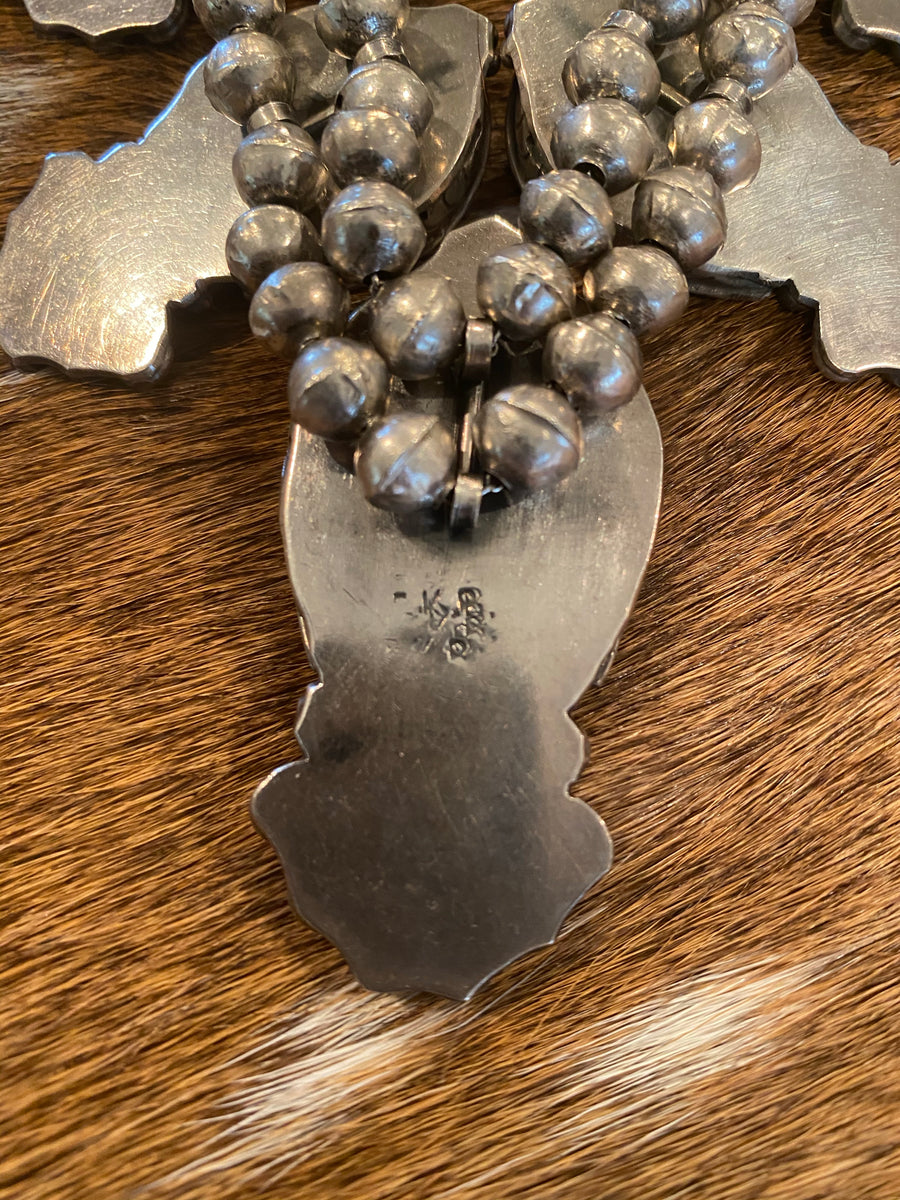 Vintage Squash Blossom with 5 Large turquoise stones