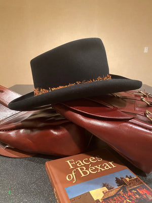 Vintage Texas hatters "HI ROLLER" Beaver Hat with feather hat band