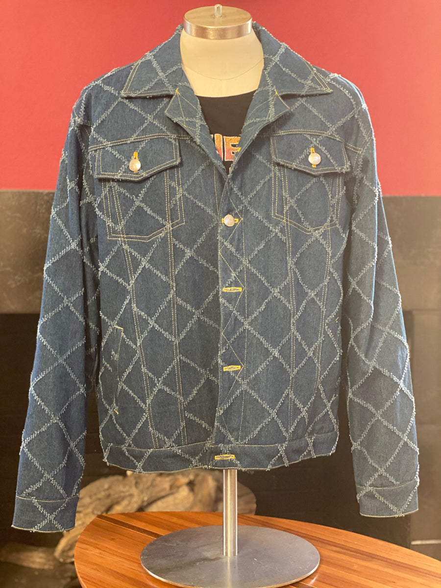 "Lucy in the Sky" patched jacket with Dia de los Muertos Lining