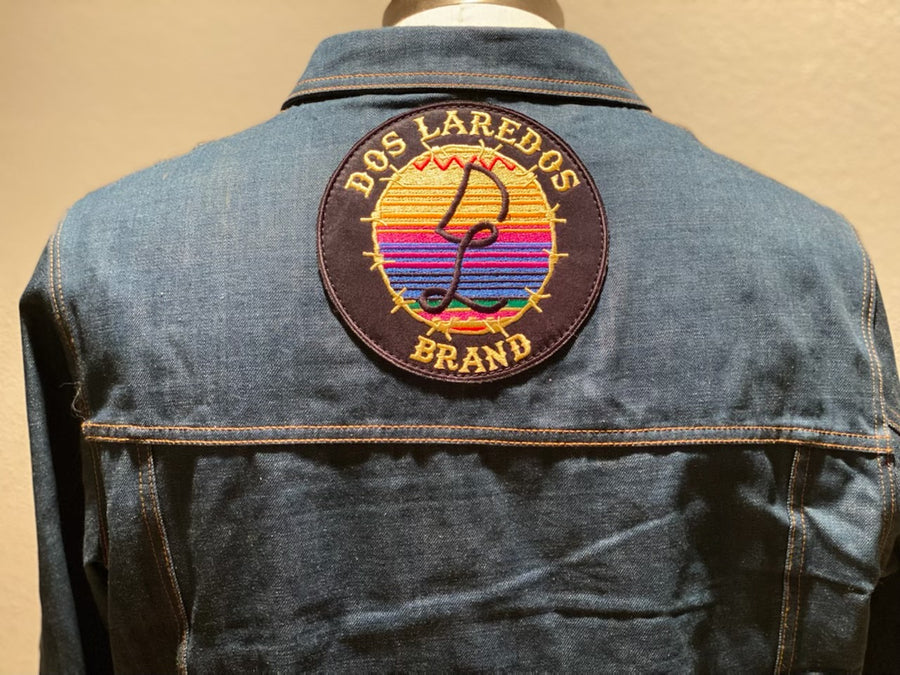 Eat Dust Denim Jacket - used and embellished with Dos Laredos Brand Patch