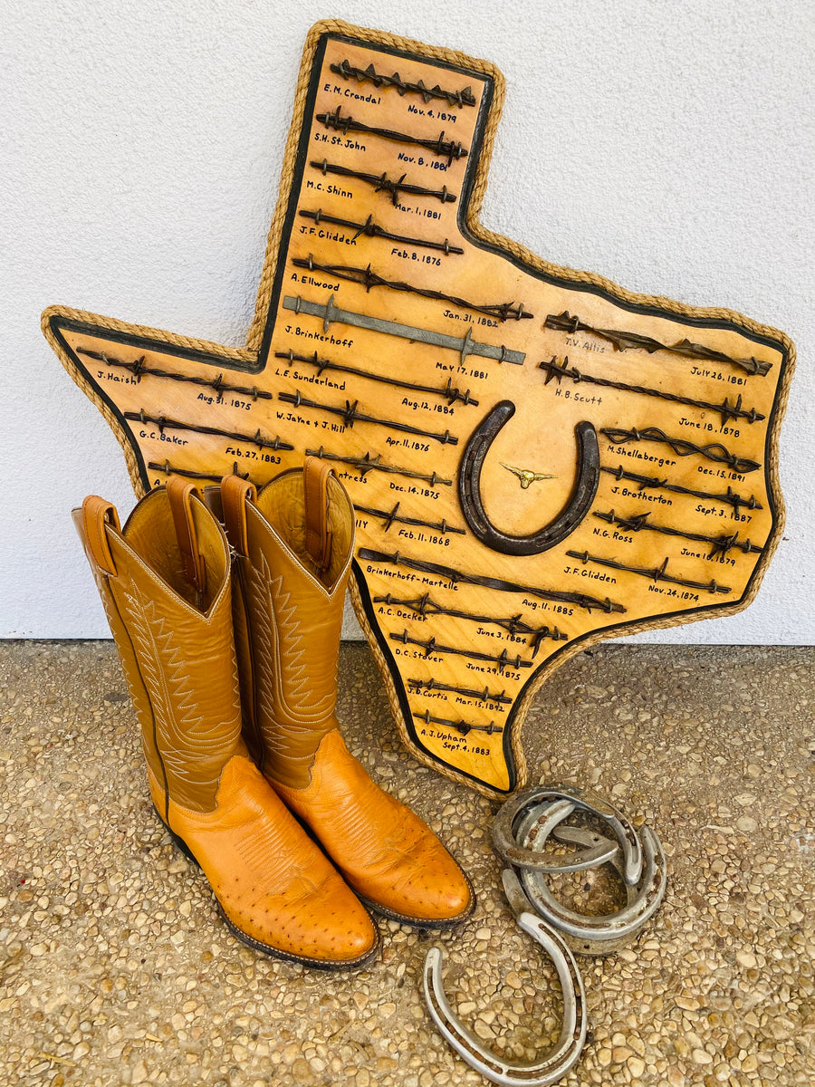 Vintage Tony Lama Ostritch boots in Peanut Color