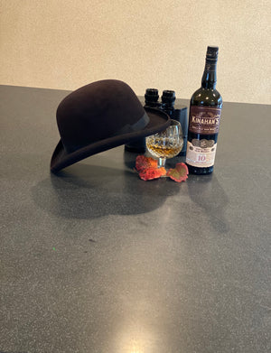 Texas Hatters Hat Black Derby Bowler top Hat colored black ribbon